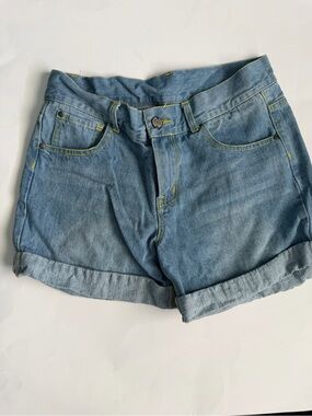 Girls Bienzoe Denim Shorts with Green Stitching Size 16